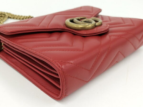 2000087252000723 3 Gucci Shoulder Bag Chain Wallet GG Marmont Leather Red