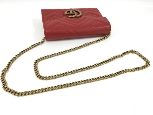 2000087252000723 4 Gucci Shoulder Bag Chain Wallet GG Marmont Leather Red