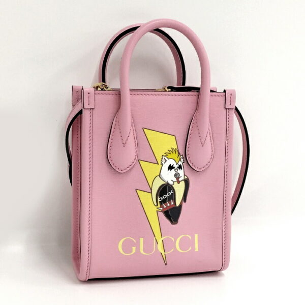 2000087257800457 1 Gucci 2way Shoulder Bag Bananya Collaboration Leather Pink