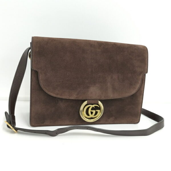 2000087257800472 1 Gucci Shoulder Bag GG Suede Brown