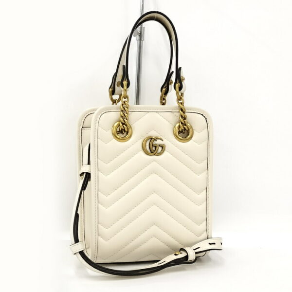 2000087257800483 1 Gucci Shoulder Bag GG Marmont Leather White