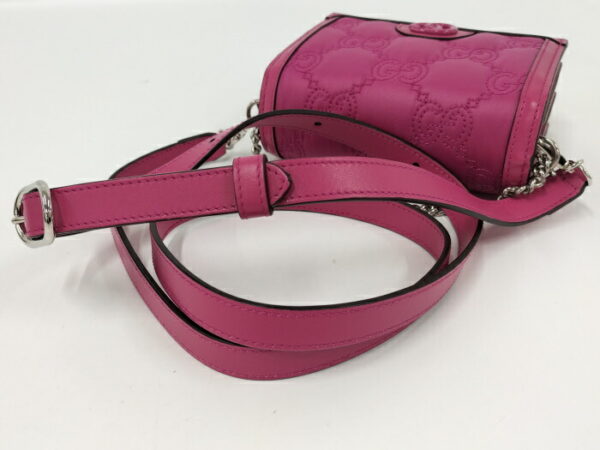 2000087257800490 6 Gucci Shoulder Bag GG Leather Nylon Pink