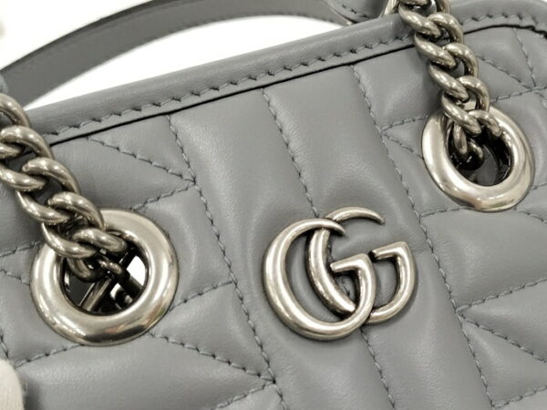 2000087257800542 8 Gucci 2way Shoulder Bag GG Marmont Quilted Leather Gray