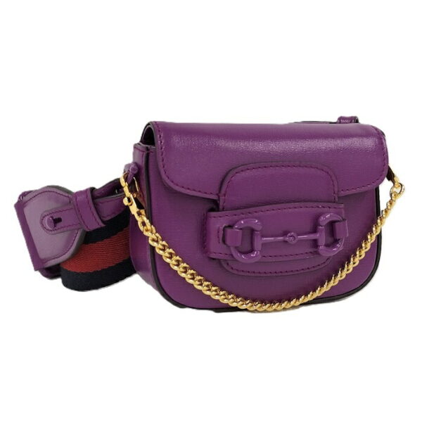 2000087257800583 1 Gucci 1955 2WAY Shoulder Bag Leather Purple