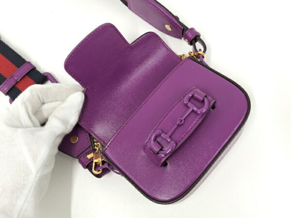 2000087257800583 6 Gucci 1955 2WAY Shoulder Bag Leather Purple