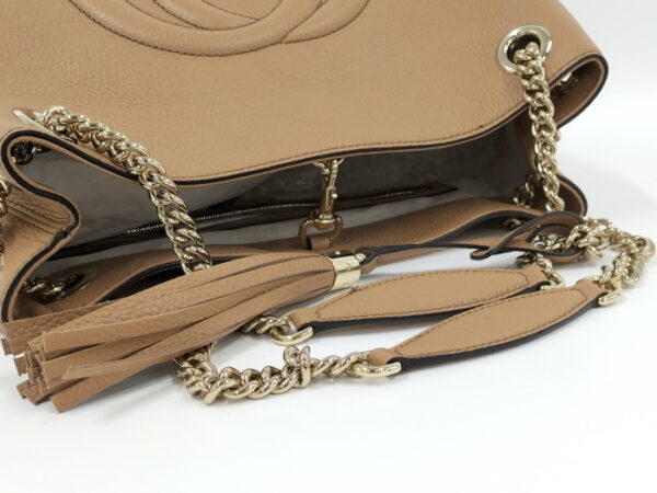 oplus 256 Gucci Soho Chain Shoulder Bag Leather Beige