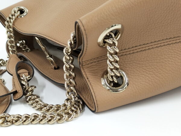 oplus 256 Gucci Soho Chain Shoulder Bag Leather Beige