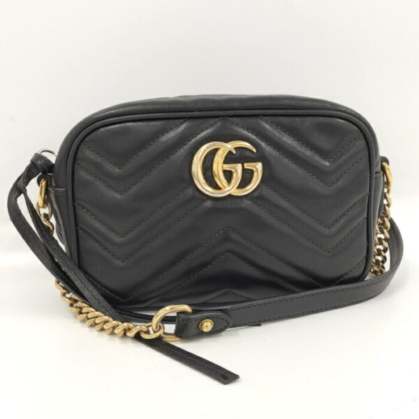 2000087258800246 1 Gucci Shoulder Bag Quilted GG Marmont Black