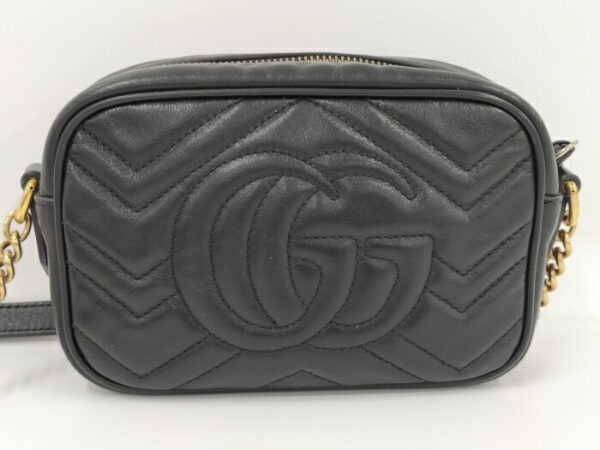 2000087258800246 2 Gucci Shoulder Bag Quilted GG Marmont Black