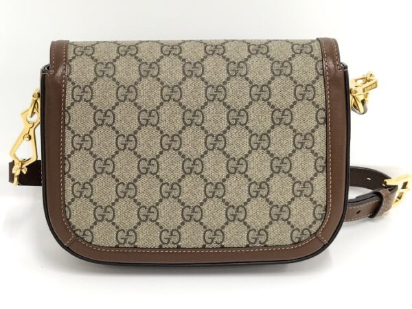 oplus 256 Gucci Horsebit Shoulder Bag Leather Beige