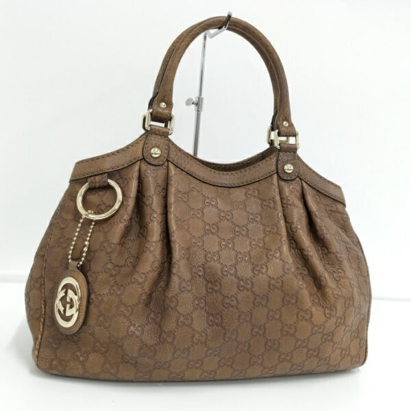 2000088259000073 1 Gucci Sookie Handbag Guccisima Leather Brown