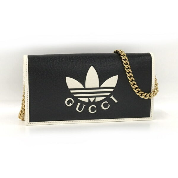 2000090257800246 1 Gucci Adidas Collaboration Chain Wallet Leather Black