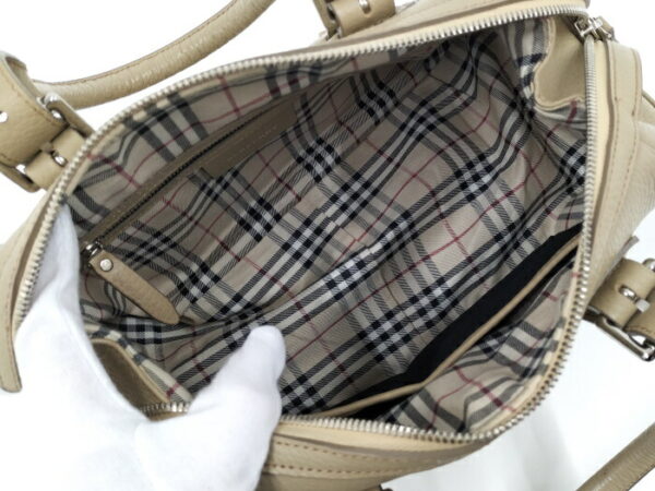 2000169252000013 10 Burberry Handbag Logo Leather Beige