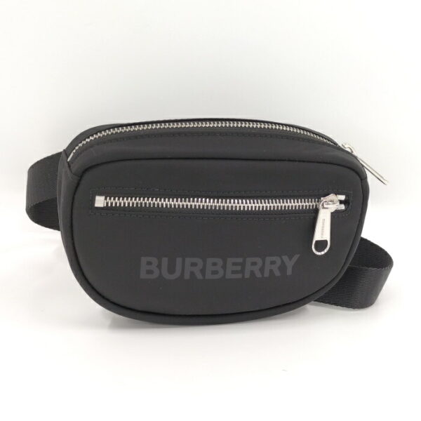 2000169252000026 1 Burberry Waist Bag Logo Motif Nylon Black