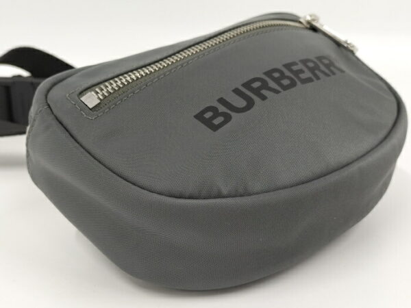 2000169252000027 3 Burberry Waist Bag Logo Motif Nylon Charcoal Gray