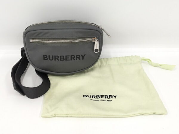 2000169252000034 9 Burberry Waist Bag Nylon Charcoal Gray