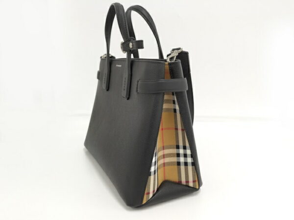 2000169252000045 7 Burberry Shoulder Bag Nova Check Leather Black