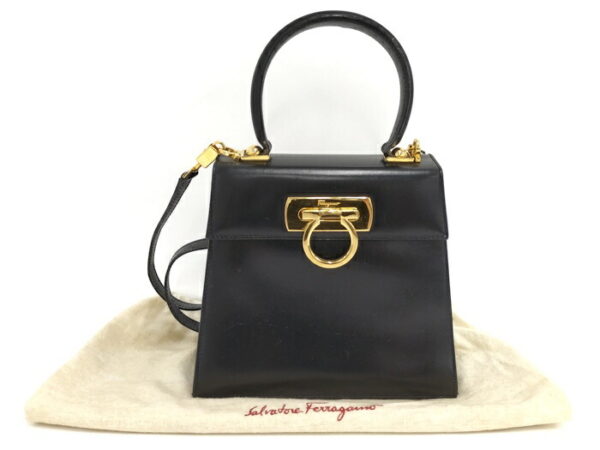 2000195258500030 10 Salvatore Ferragamo Gancini Leather Top Handle Bag