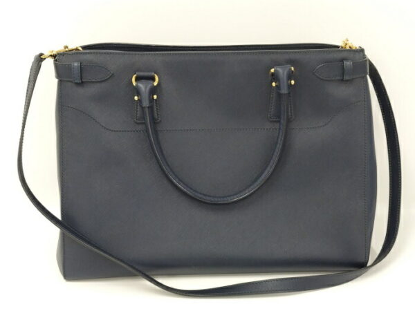 2000195260000011 2 Salvatore Ferragamo Gancini Leather 2way Shoulder Bag Navy