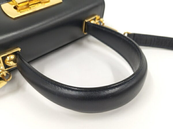 2000196252400003 5 Salvatore Ferragamo Gancini Leather 2way Shoulder Bag Black