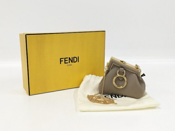 2000207252000070 10 Fendi First Leather Shoulder Bag Beige