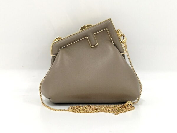 2000207252000070 2 Fendi First Leather Shoulder Bag Beige