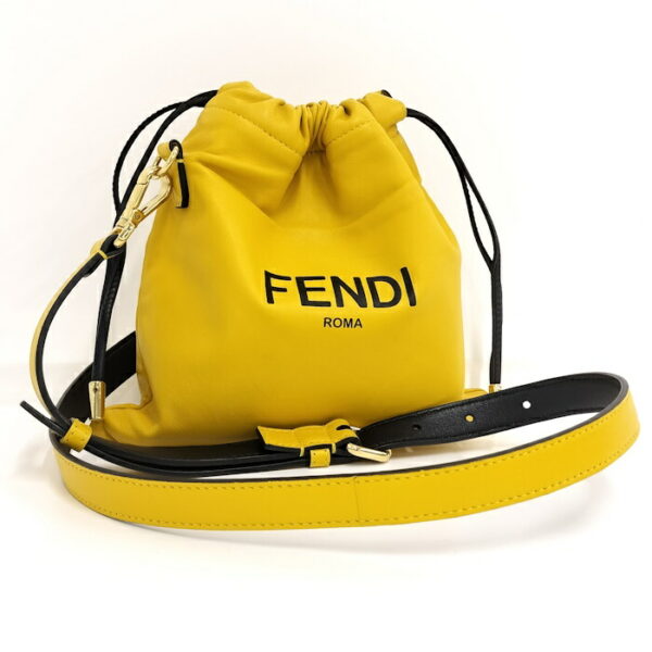 2000207257600019 1 Fendi Small Yellow Leather Pouch