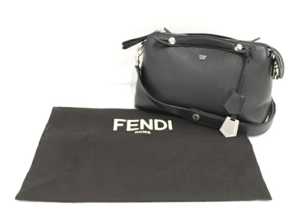 2000207259700045 10 Fendi Vitheway Leather 2way Shoulder Bag Black