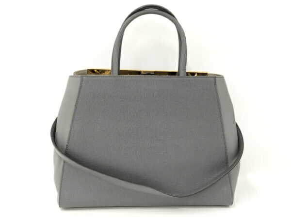 2000208259000027 2 Fendi Toujours Leather 2way Tote Shoulder Bag Gray