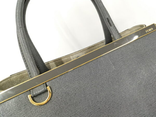 2000208259000027 6 Fendi Toujours Leather 2way Tote Shoulder Bag Gray