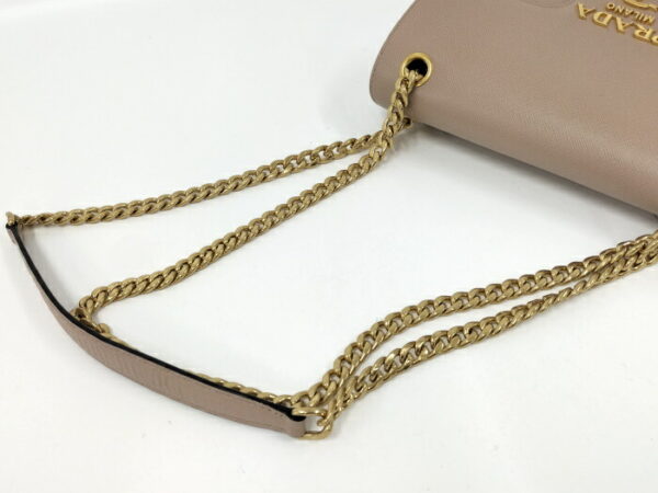 2000231251600155 6 Prada Chain Shoulder Bag Saffiano Leather Beige