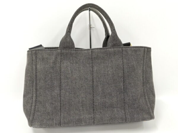 2000231252000276 2 Prada Canapa Tote 2WAY Handbag Denim Canvas Gray