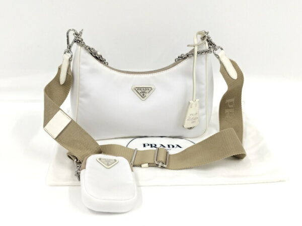 2000231252000300 10 Prada Re Edition 2005 Shoulder Bag Nylon White