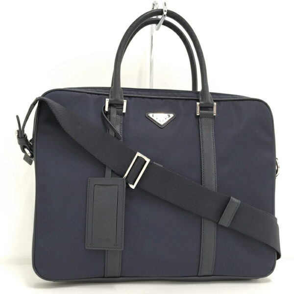 2000231257600101 1 Prada 2WAY Briefcase Nylon Navy