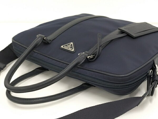 2000231257600101 3 Prada 2WAY Briefcase Nylon Navy