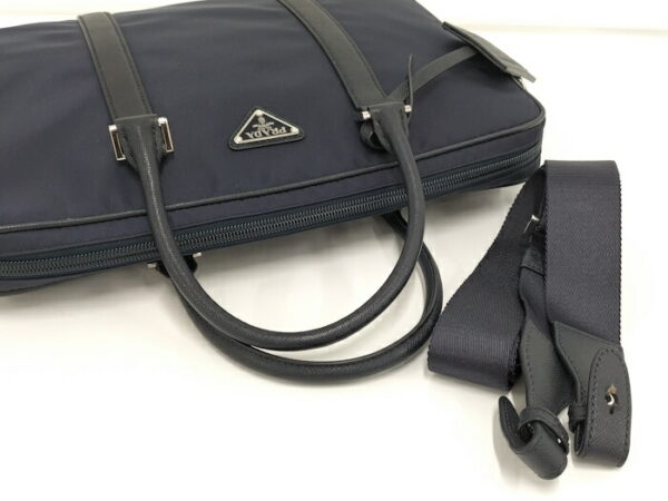 2000231257600101 6 Prada 2WAY Briefcase Nylon Navy