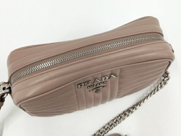 2000231257800284 8 Prada Chain Shoulder Bag Diagram Logo Leather Pink