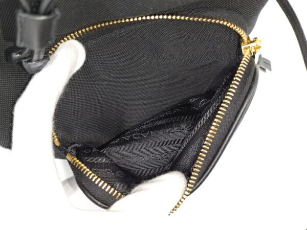 2000231259100061 10 Prada 2WAY Shoulder Bag Drawstring Duet Nylon Canvas Black