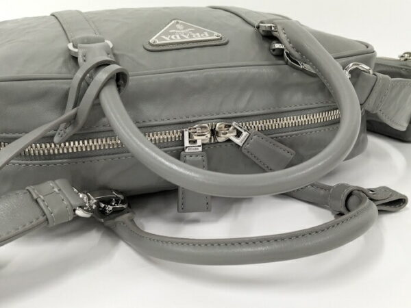 2000231259600118 6 Prada 2WAY Shoulder Bag Pouch Included Leather Gray