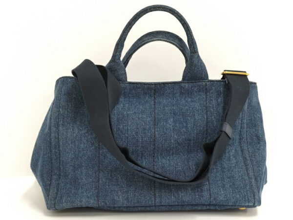 2000232252000238 2 Prada Kanapa 2WAY Shoulder Bag Denim Blue