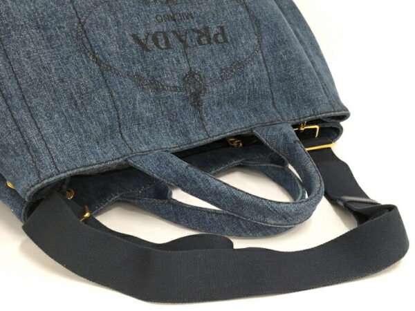 2000232252000238 6 Prada Kanapa 2WAY Shoulder Bag Denim Blue