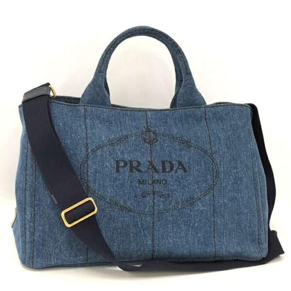 2000232257800223 1 Prada Kanapa 2WAY Shoulder Bag Denim Blue