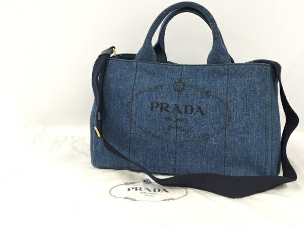 2000232257800223 9 Prada Kanapa 2WAY Shoulder Bag Denim Blue