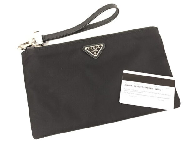 2000232259700069 8 Prada Clutch Bag Nylon Black