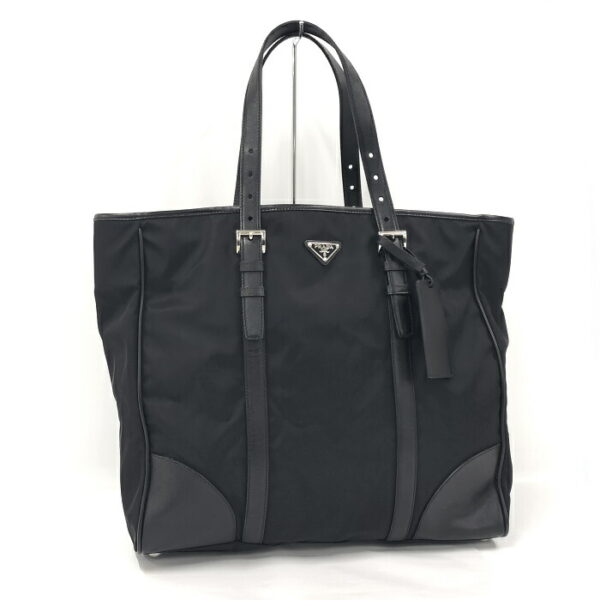 2000241252000054 1 Prada Tote Bag Logo Nylon Black