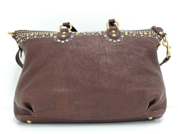 2000255258800011 2 Miu Miu 2WAY Shoulder Bag Studded Leather Brown