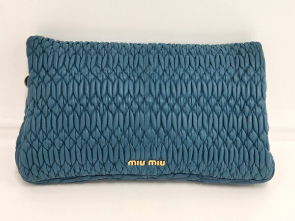 2000265252000016 2 Miu Miu 2WAY Shoulder Bag Nappa Crystal Leather Blue