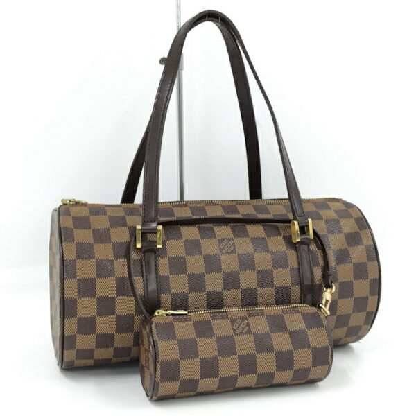 2000427259700002 1 Louis Vuitton Papillon 30 Handbag with Pouch Damier Ebene