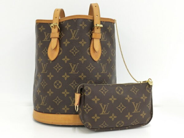 2000644259300021 2 Louis Vuitton Bucket PM Tote Bag Monogram