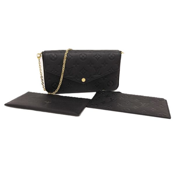 oppo 256 Louis Vuitton Pochette Félicie Empreinte Shoulder Bag Black